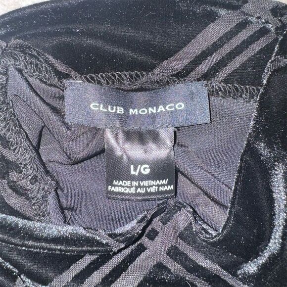 NWOT Club Monaco Women's Black Burnout Velvet Turtleneck Size L Long Sleeve - Picture 3 of 5
